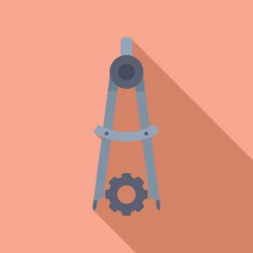 Compass gear work icon flat vector. Coping skills Illustrazione stock