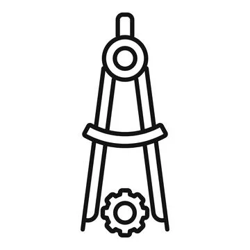Compass gear work icon outline vector. Coping skills Illustrazione stock