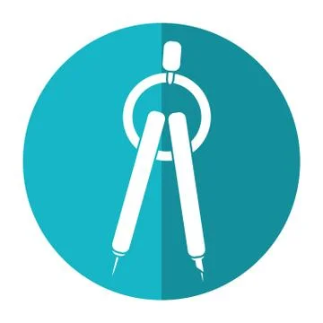 Compass geometry drawing school shadow Stock Illustration