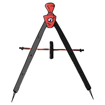 Compass for geometry icon. Vector illustration of a compass. Hand drawn drawi Stock Illustration