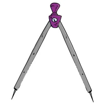 Compass for geometry icon. Vector illustration of a compass. Hand drawn drawi Stock Illustration