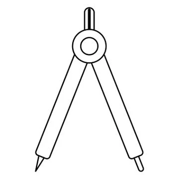 Compass geometry school image line Stock Illustration