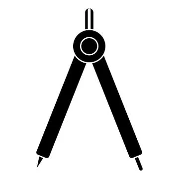 Compass geometry school pictogram Stock Illustration