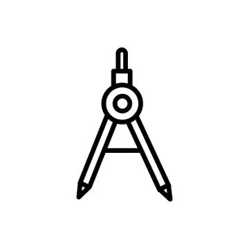 Compass geometry tool architecture icon line style Stock Illustration