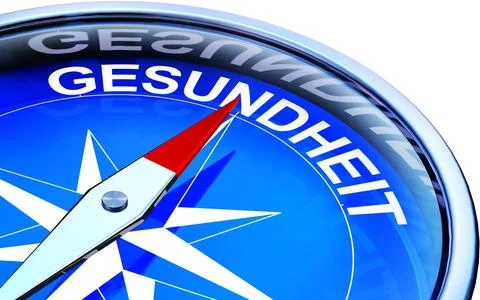 Compass with a german icon for healthy Stock Illustration