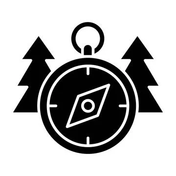 Compass Glyph Icon Illustrazione stock