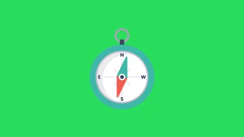 Compass on green background Stock Footage 128625841