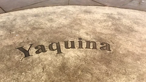 Compass on the ground at Yaquina Head Lighthouse, Pacific Ocean, Oregon - 4K Stock Footage 238424822
