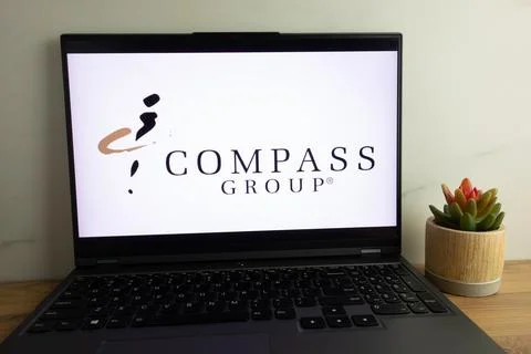 Compass Group plc logo on laptop Stock Photos
