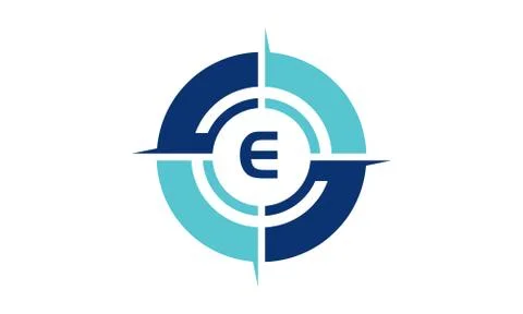 Compass Guide Solution Initial E Stock-Illustration