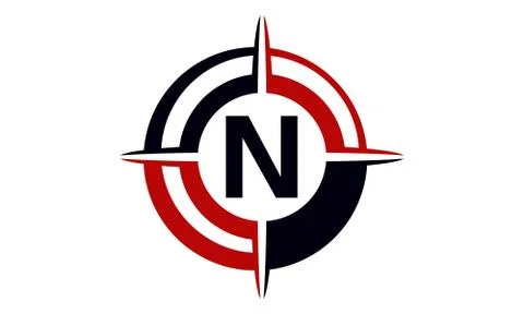 Compass Guide Solution Letter N Stock-Illustration