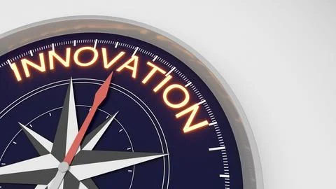 Compass guiding creative thinking and innovation in business and technology.. Stock Illustration