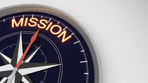 Compass guiding the mission of working to achieve business goals, setting p.. Stock Illustration