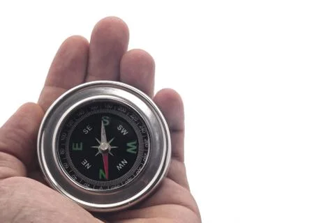 Compass on hand Stock Photos