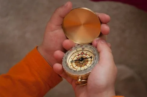 Compass in hands 스톡 사진