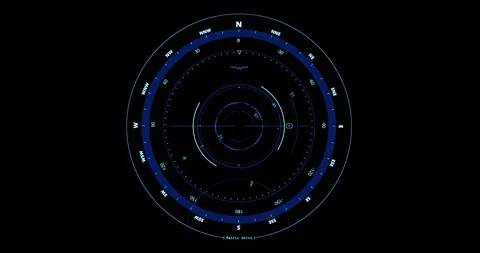 Compass head-up displays movement seamless loop with north and south indicator 스톡 동영상 91070519