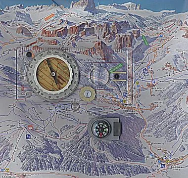 Compass helpers on the go Stock Photos