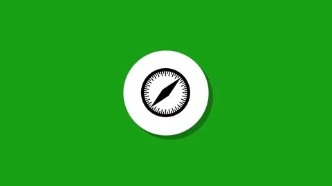 Compass icon animation on green screen background, navigation tool movement.. Stock Footage 327762795