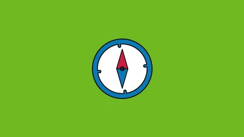 Compass icon animation - Vector art . Stock Footage 146126613