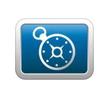 Compass icon on blue Stock Illustration