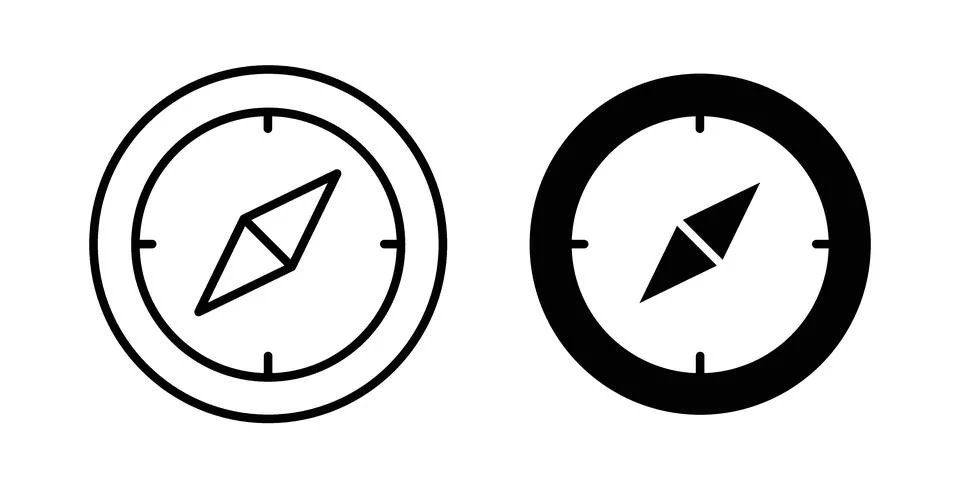 Compass icon bundle for website design projects Stock Illustration