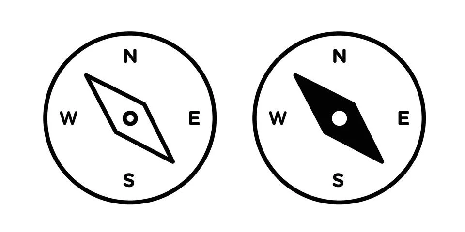 Compass icon bundle for website design projects Stock Illustration