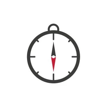Compass Icon, compass icon flat white backround. EPS10 Illustrazione stock