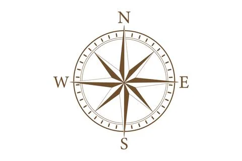 Compass icon. Compass rose sign. Star icon navigation. Northern Star. Polar S Stock Illustration