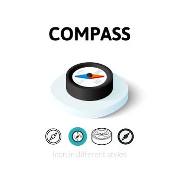 Compass icon in different style Stock Illustration