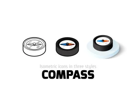 Compass icon in different style Stock Illustration