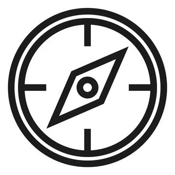Compass icon. Direction pointer. Tourist equipment. Nautical device Stock Illustration