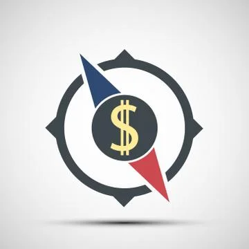 Compass icon with dollar sign Stock-Illustration