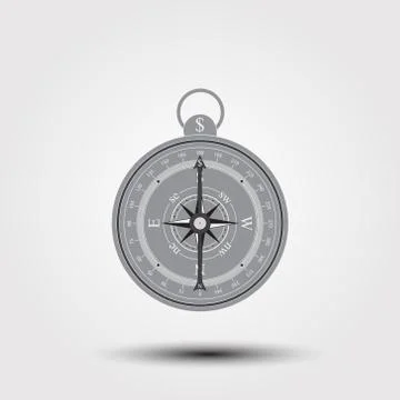 Compass icon with dollar sign. World stock exchange. Stock  graphics. Stock Illustration