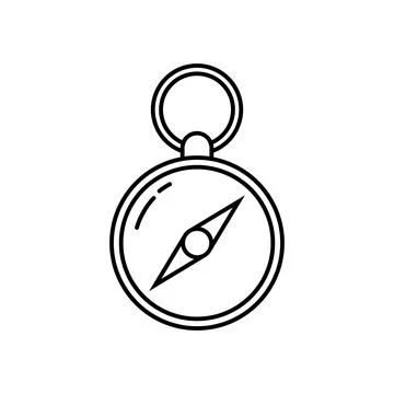 Compass icon element of camping icon for mobile concept and web apps. Thin li Stock Illustration