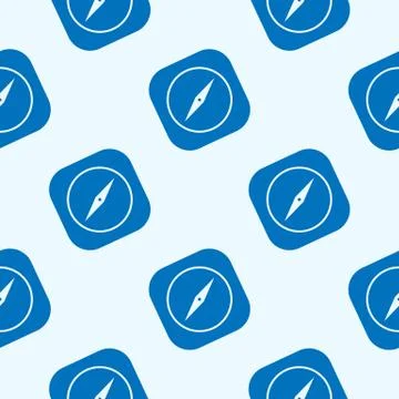 Compass icon flat design seamless pattern. Vector illustration Stock Illustration
