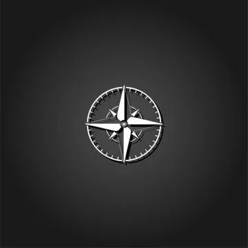 Compass icon flat Stock Illustration