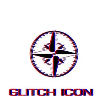 Compass icon flat Stock Illustration