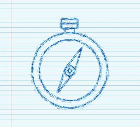 Compass icon. Flat navigation symbol. sketch icon. Vector illustration Stock Illustration