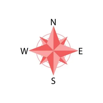 Compass icon in flat style illustration on white background. Navigation business Stock Illustration