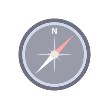 Compass icon in flat style on an isolated white background. Vector illustrati Stock Illustration