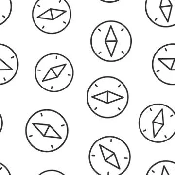 Compass icon in flat style. Navigation equipment vector illustration on white Illustrazione stock