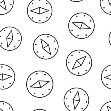 Compass icon in flat style. Navigation equipment vector illustration on white Ilustración de archivo