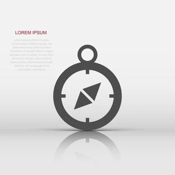 Compass icon in flat style. Navigation equipment vector illustration on whi.. Stock Illustration
