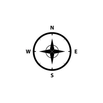 Compass Icon in the flat style. vector Stock Illustration