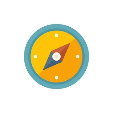 Compass icon flat vector. Window interface Stock Illustration