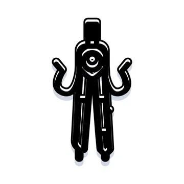 Compass icon for geometry and engineering drawing Stock Illustration