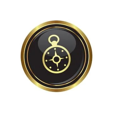 Compass icon gold Stock Illustration