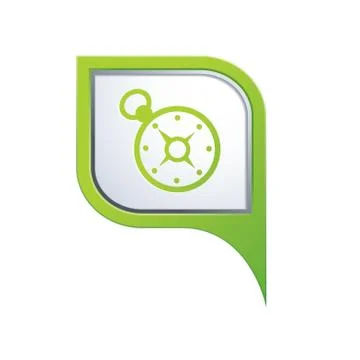Compass icon green pointer Stock Illustration
