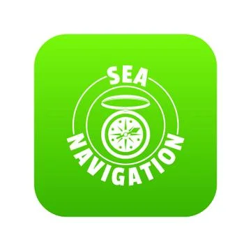 Compass icon green vector Stock Illustration