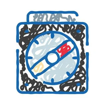 Compass icon hand drawn doodle sketch navigating direction Stock Illustration